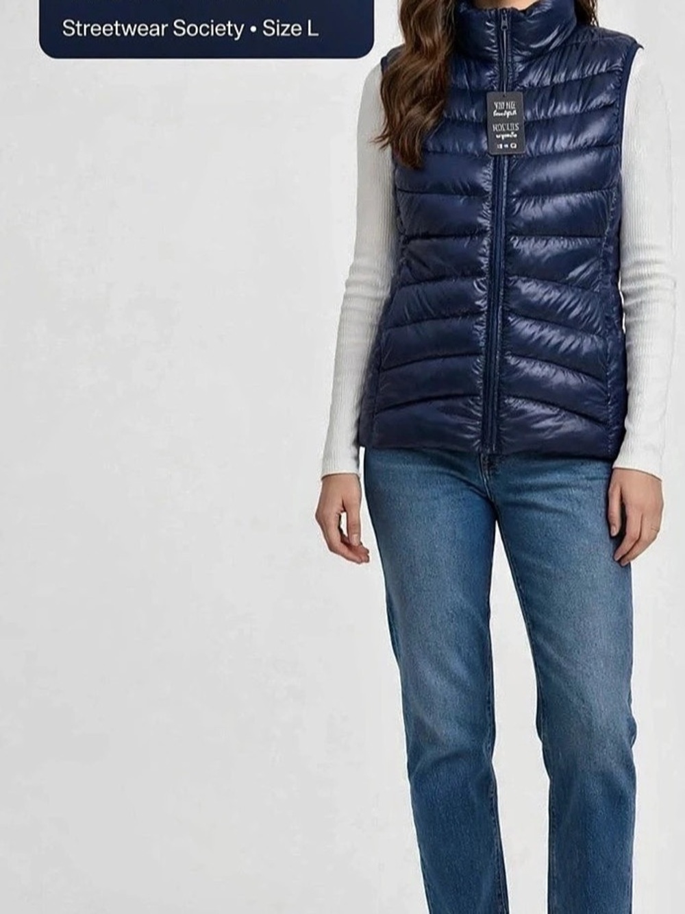 Streetwear Society Puffer Vest in Blue Size Large NWT